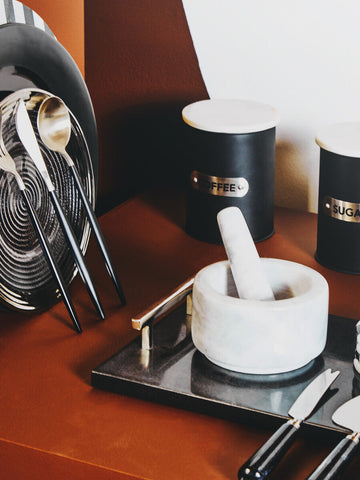 Salerno Grey Marble Mortar And Pestle
