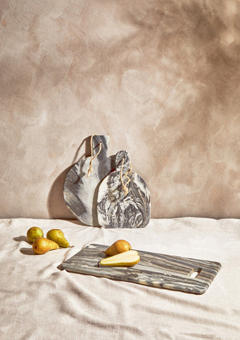 Marmore Grey Marble Round Paddle Serving Board