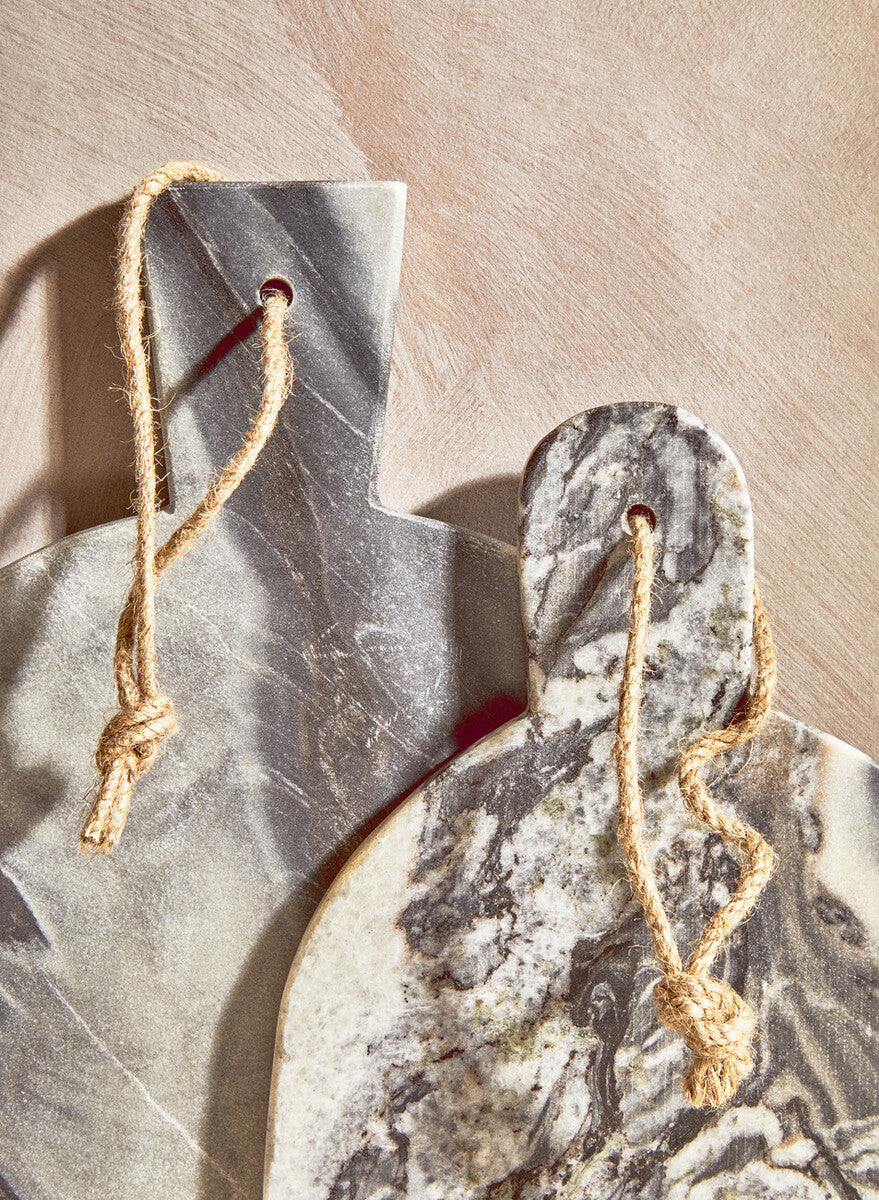 Marmore Grey Marble Round Paddle Serving Board