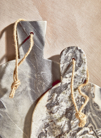 Marmore Grey Marble Round Paddle Serving Board