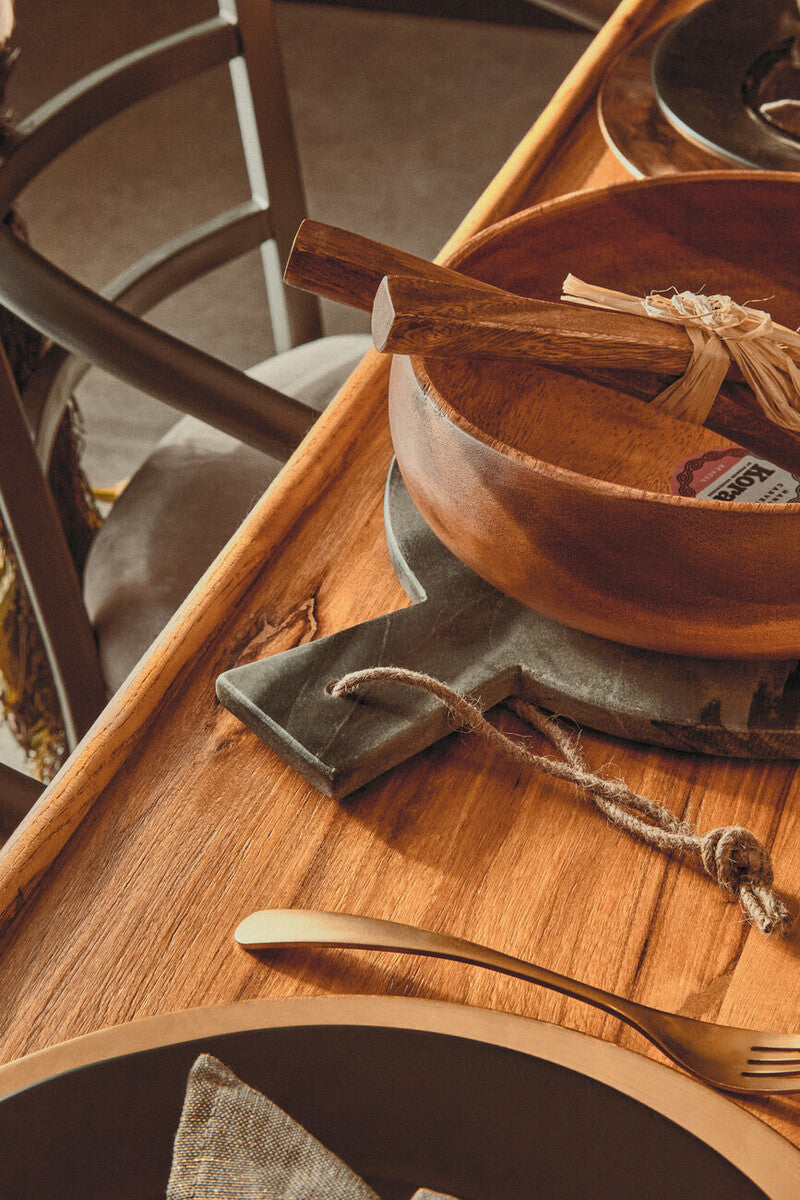 Marmore Grey Marble Round Paddle Serving Board