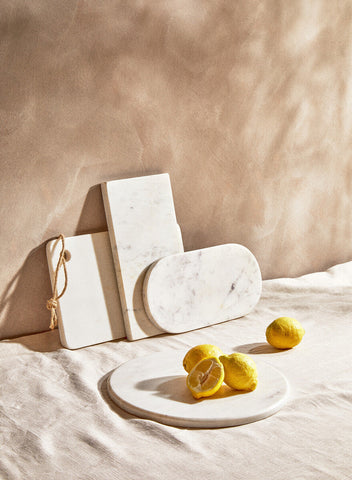 Salerno White Marble Rectangular Chopping or Serving Board