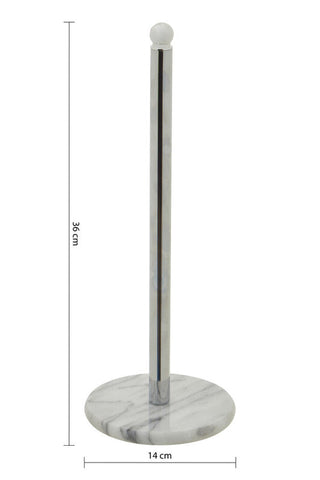 Delphine Chrome Kitchen Roll Holder with Marble Base