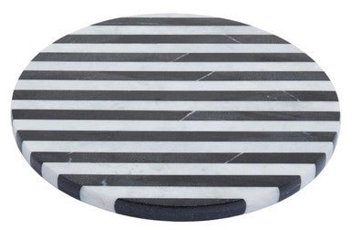 Soma Small Black and White Marble Round Cheese Board