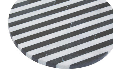 Soma Small Black and White Marble Round Cheese Board