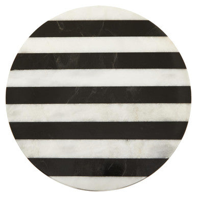 Soma Small Black and White Marble Round Cake Stand