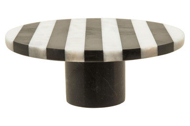 Soma Small Black and White Marble Round Cake Stand