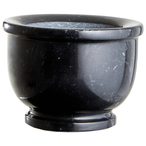 Marmore Black Marble Mortar And Pestle With Rim