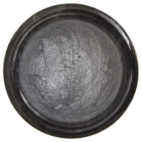 Marmore Black Marble Mortar And Pestle With Rim