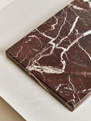 Salmo Rectangular Red and White Marble Chopping and Serving Board