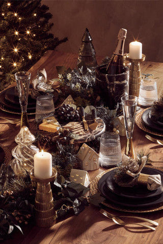 Marmore Black and Gold Marble Cake Stand