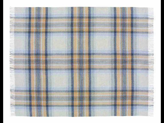 Kintyre Shetland Pure New Wool Throw - Blue