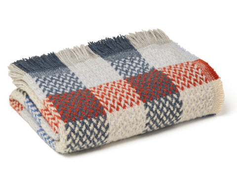 Random Check Celtic Weave Recycled Wool Throw