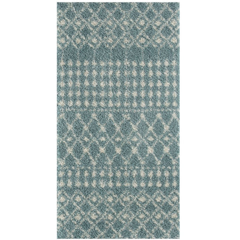 Moroccan Duck Egg Blue Shaggy Rug | 1050