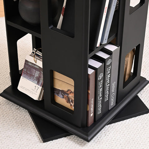 Bartholomew Rotating Bookshelf, Magazine Rack, Solid Wood