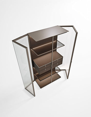 Galvez Akhtar Pahlavi Wine Storage With Glass Door, Display Cabinet