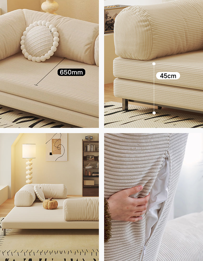 Kimura Two Seater Sofa Bed, Backrest Washable, Corduroy