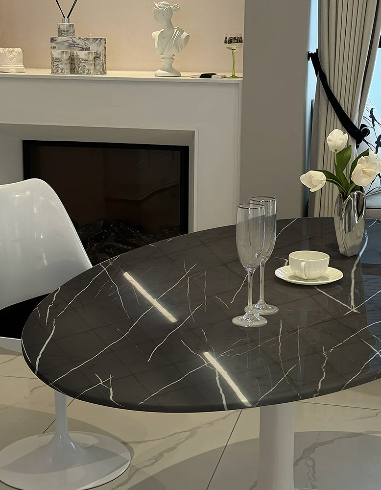 Masuda Oval Dining Table, Marble
