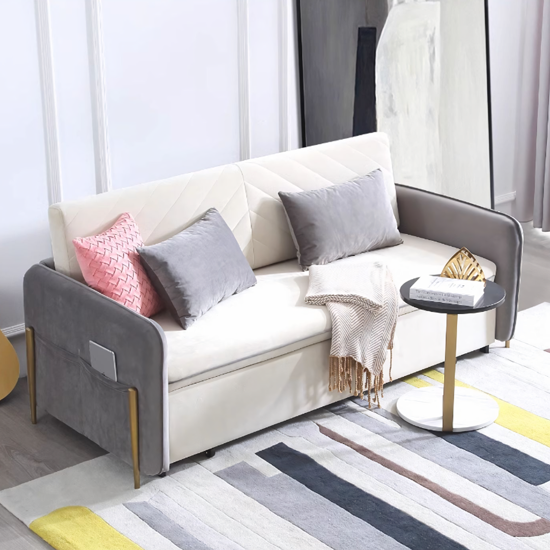 Aarav Foldable Sofa Bed, Leathaire