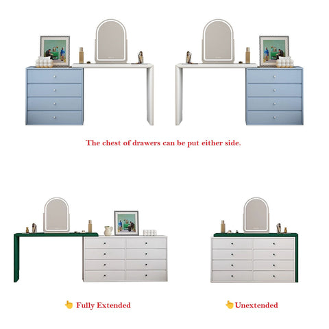 Nair Corner Dressing Table With LED Mirror, Macaroon Colour