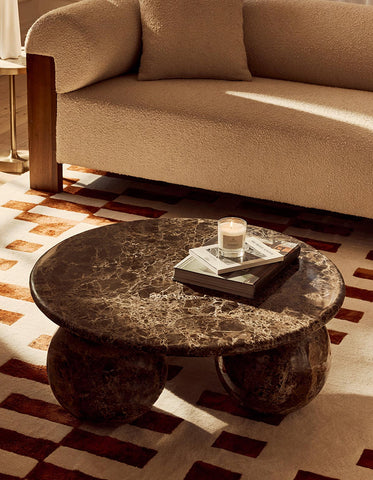 Abdurrahman Round Coffee Table, All Marble