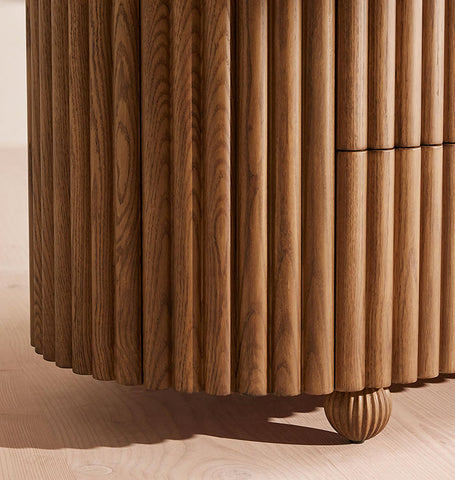 Ava Marble Hallway Sideboard, Solid Wood