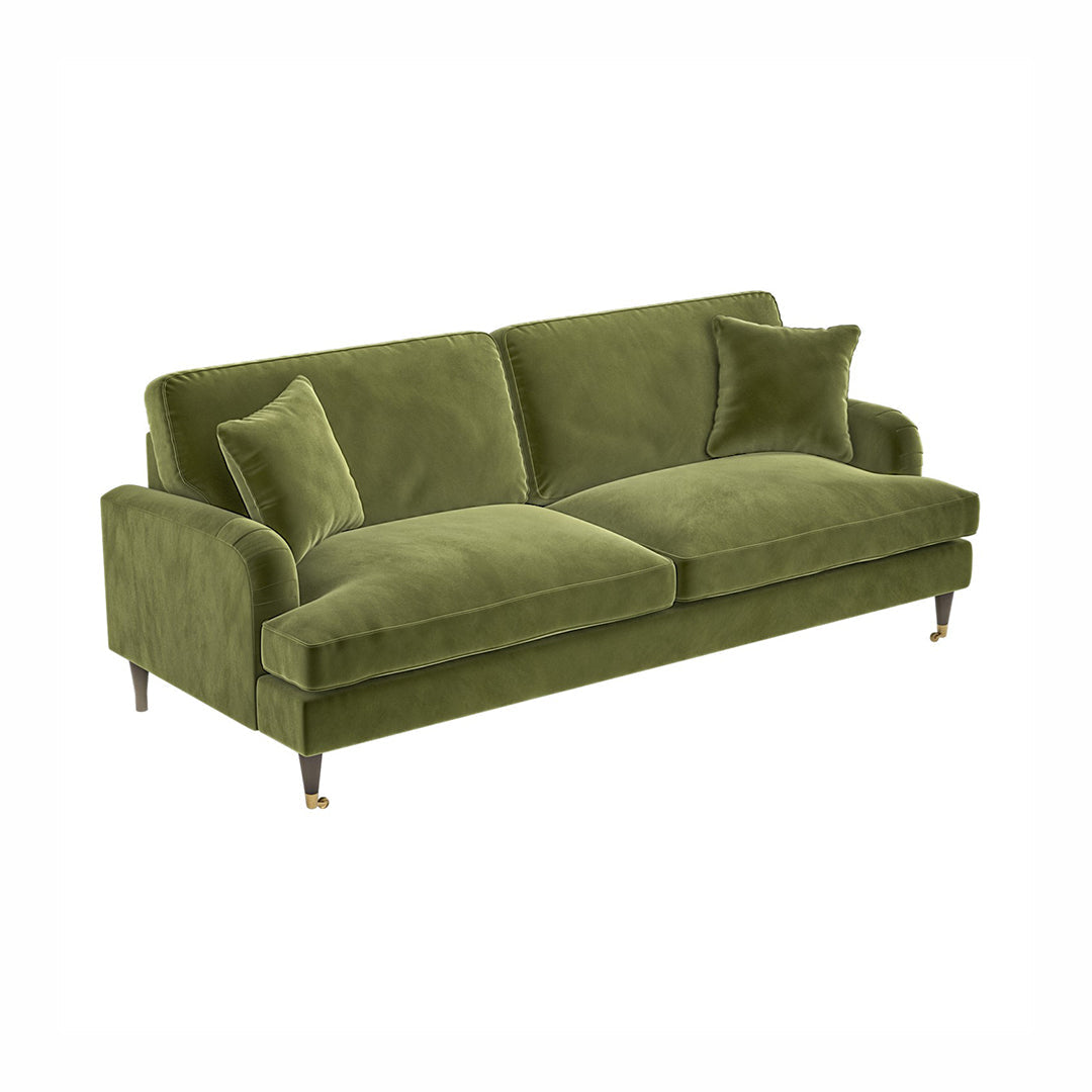 Shafique Two Seater Sofa, Loveseat, Velvet or Linen