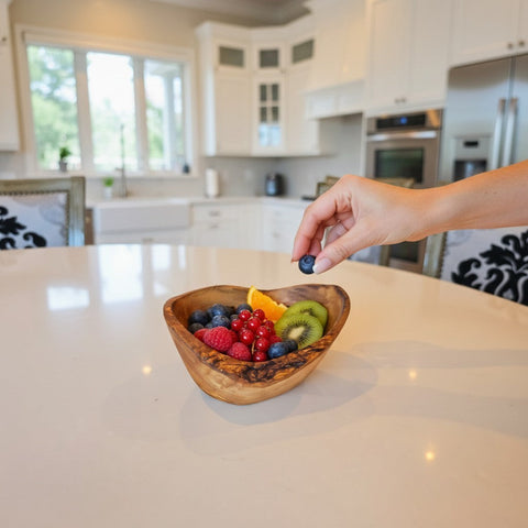 Handmade Olive Wood Boat Bowl | Deep Oval Fruit Salad & Serving Bowl | Beautiful Natural Grain | 13 cm · 15 cm · 18 cm
