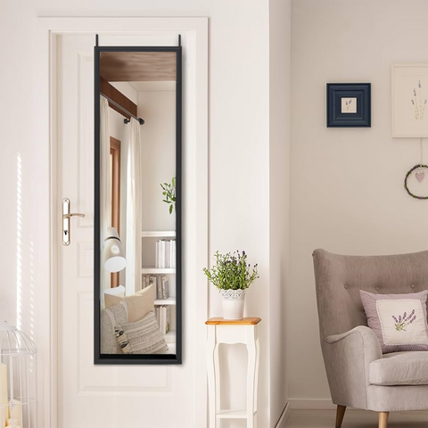Mize Black Plastic Frame Over Door Mirror