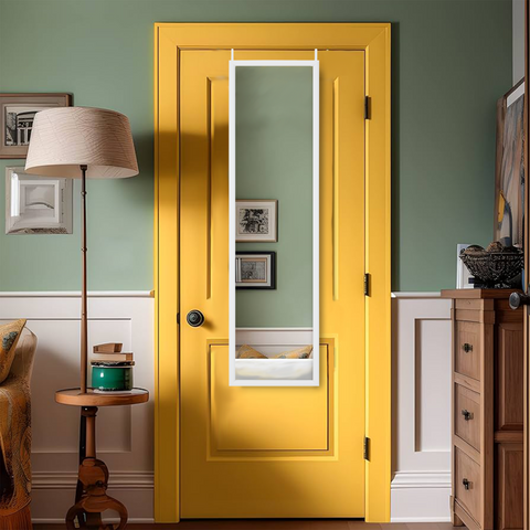 Mize White Plastic Frame Over Door Mirror