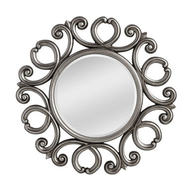 Adelere Silver Finish Frame Round Wall Mirror