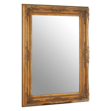 Brussels Baroque Rectangular Antique Gold Wall Mirror