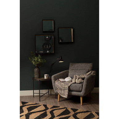 Bisha Small Black Wall Mirror With Gold Edge