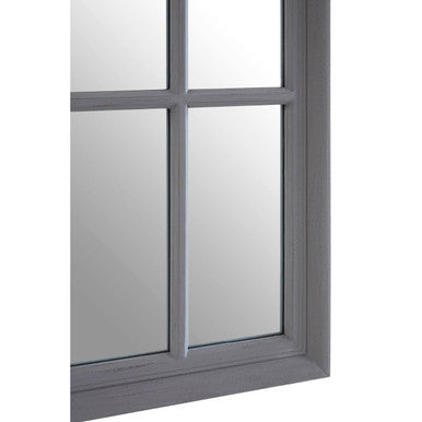Hawthorne Antique Grey Arched Window Wall Mirror