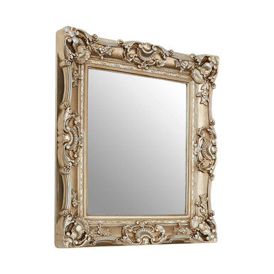 Adelere Champagne Finish Square Ornate Wall Mirror