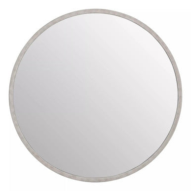Saska Medium Antique Silver Round Wall Mirror