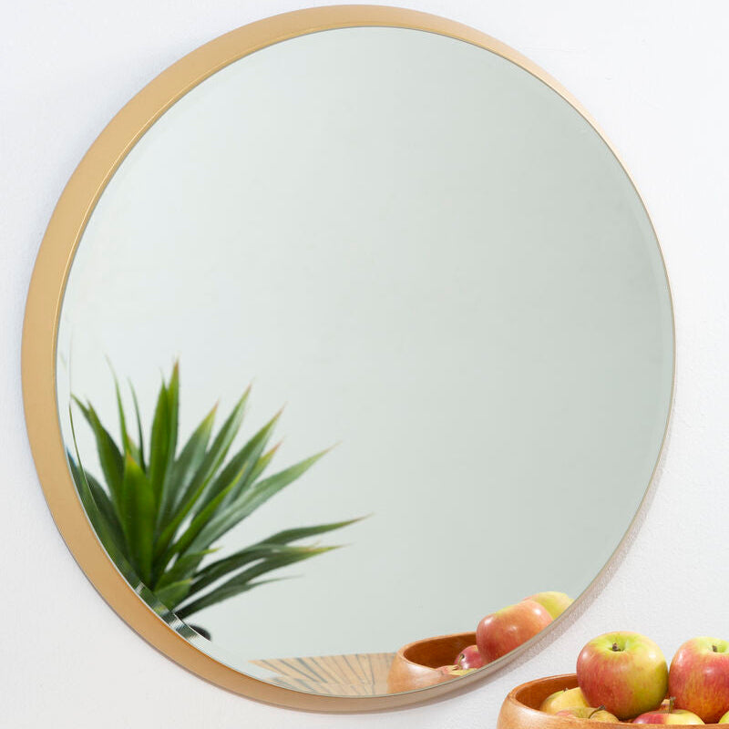 Athena Medium Round Wall Mirror With Gold Frame