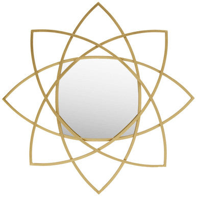 Farran Gold Finish Geometric Wall Mirror