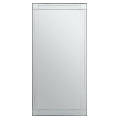 Sana Large Rectangular Wall Mirror with Linear Detail