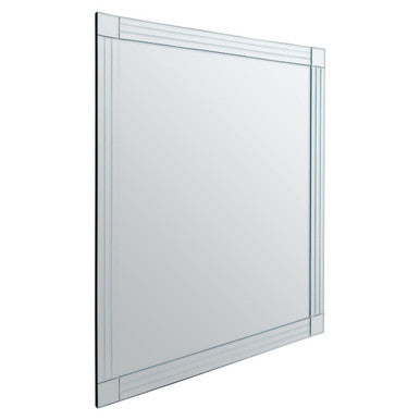 Sana Small Rectangular Wall Mirror with Linear Detail