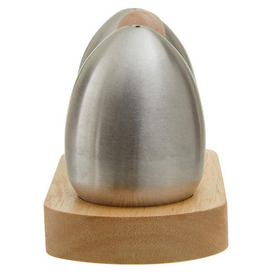 Natural Origins Stainless Steel And Rubber wood Salt Pepper Shakers