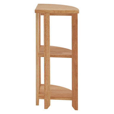 Heva Three Tier Tropical Hevea Wood Corner Shelf Unit