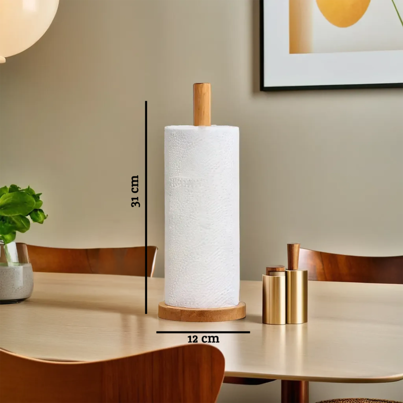 Soka Rubber wood Kitchen Roll Holder