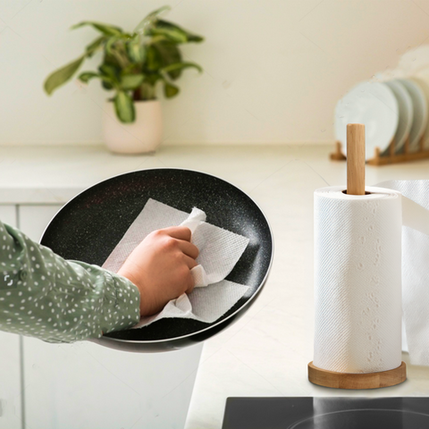 Soka Rubber wood Kitchen Roll Holder