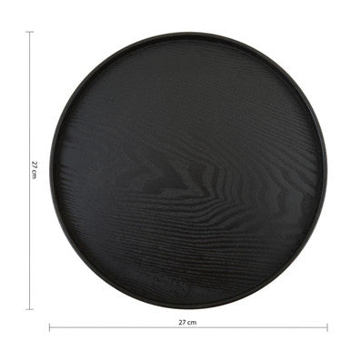 Bessan Medium Black Fir Wood Tray