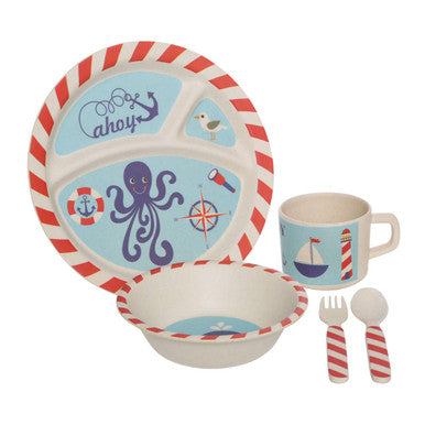 Eden Kids 5 Piece Pirate Bamboo Dinner Set