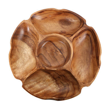 Kora Acacia Five Section Round Serving Dish