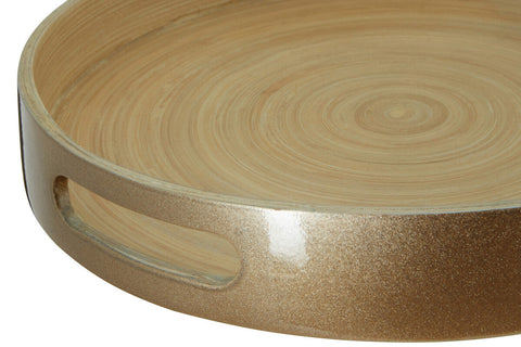 Kyoto Small Round Gold Serving Tray