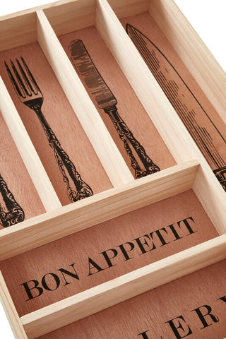 Bessan Wooden Vintage Design Cutlery Tray