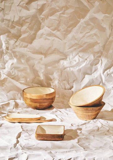 Kara Medium Mango Wood Square Bowl
